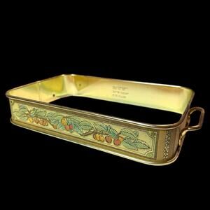 VTG Golden Harvest Metal Rectangular Baking Casserole Dish Holder Pyrex 232-N